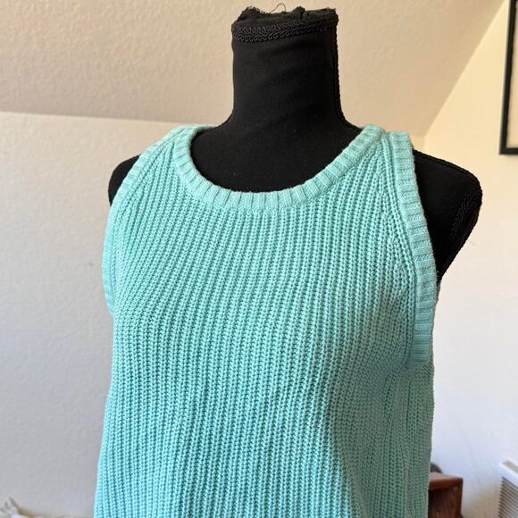 525 america blue Knit sleeveless top womens sz s cotton beachy coastal resort - Picture 7 of 8
